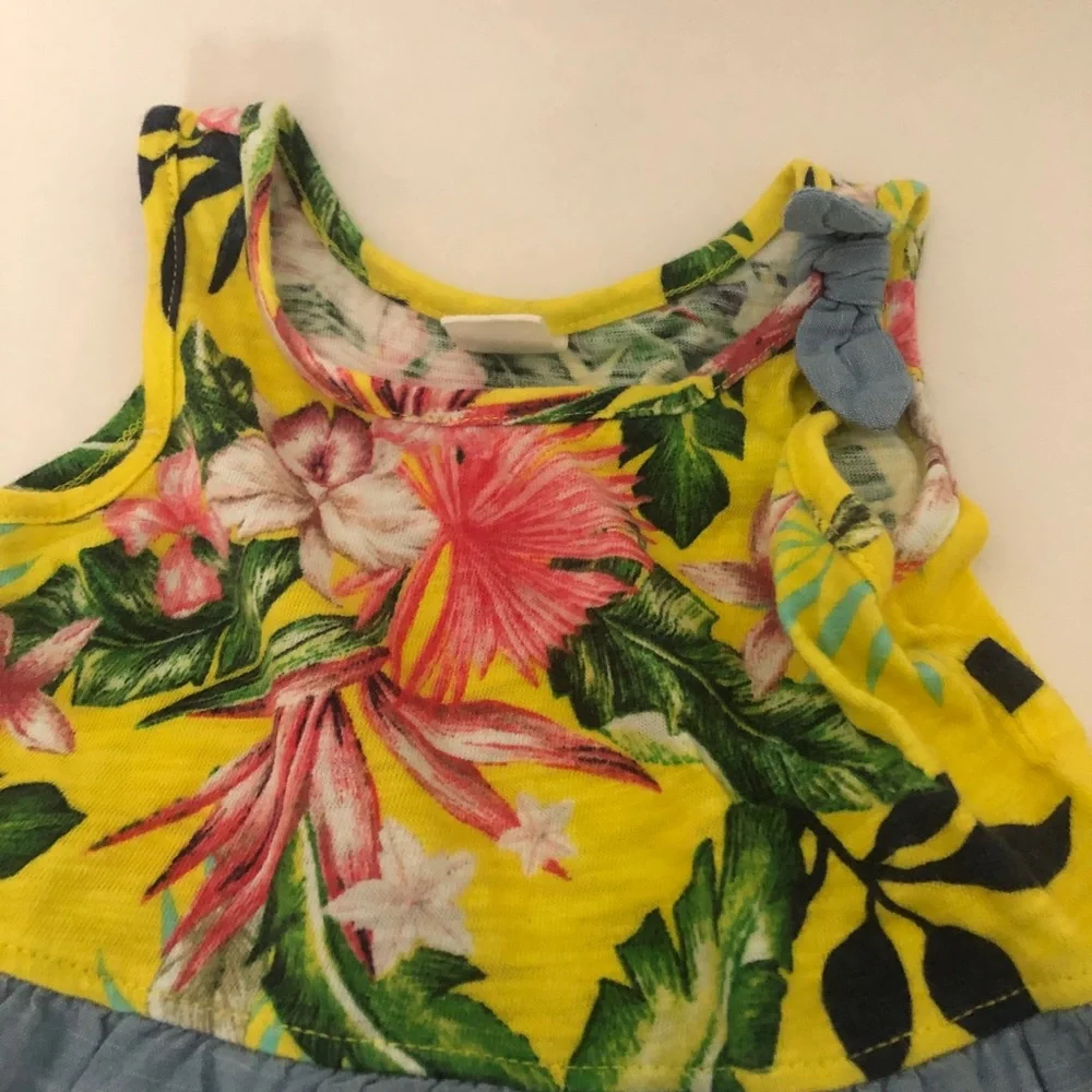 Baby GAP Tropical floral chambray dress